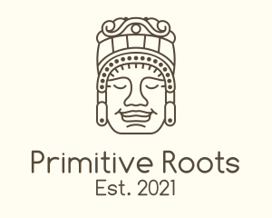 Primitive - Mayan Stone Sculpture logo design