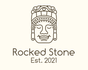 Mayan Stone Sculpture logo design