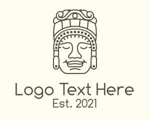 Primitive - Mayan Stone Sculpture logo design