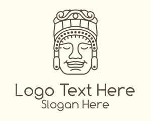 Mayan Stone Sculpture Logo