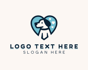 Dog Walker - Heart Beagle Dog logo design