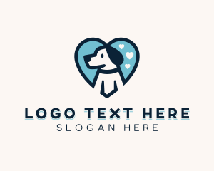 Heart Beagle Dog logo design