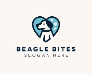 Heart Beagle Dog logo design