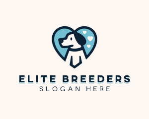 Heart Beagle Dog logo design