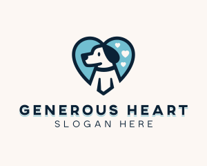 Heart Beagle Dog logo design