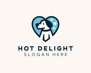 Heart Beagle Dog logo design