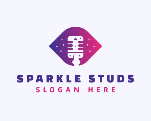 Sparkle Mic Radio logo design