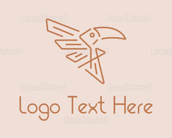Winged Tribal Toucan Logo