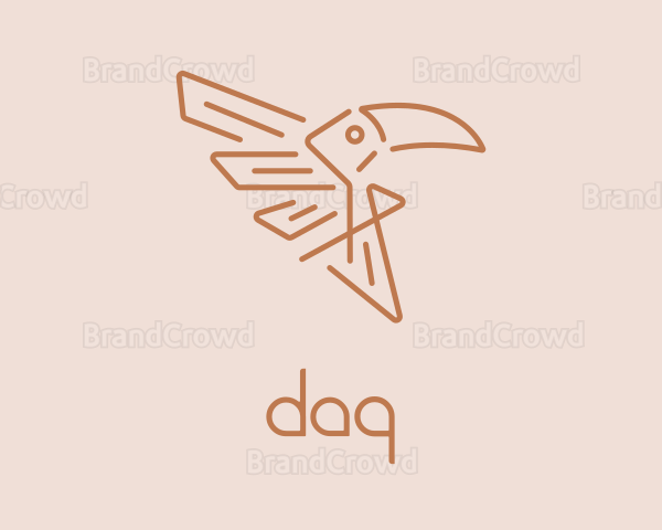 Winged Tribal Toucan Logo