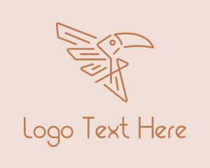 Winged Tribal Toucan  logo design