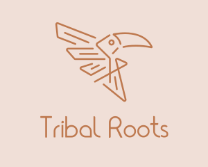 Winged Tribal Toucan  logo design