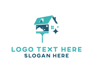 Residential - House Cleaning Wiper logo design
