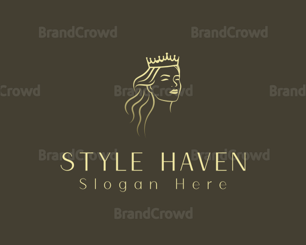 Hair Woman Crown Logo