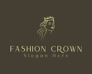 Hair Woman Crown logo design