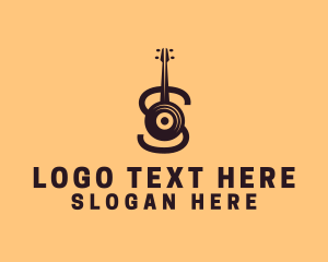 Musician - Vinyl Guitar Letter S logo design