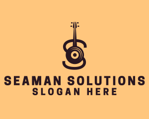 Vinyl Guitar Letter S logo design