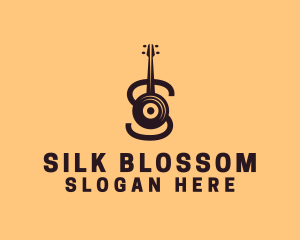 Vinyl Guitar Letter S logo design