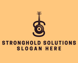 Vinyl Guitar Letter S logo design