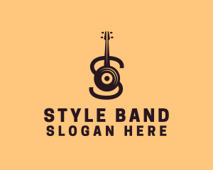 Vinyl Guitar Letter S logo design