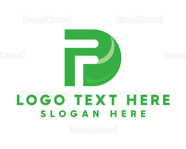 Green Nature Letter PD Monogram Logo