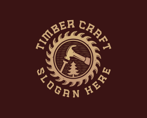 Woodcraft - Hammer Saw Carpentry logo design