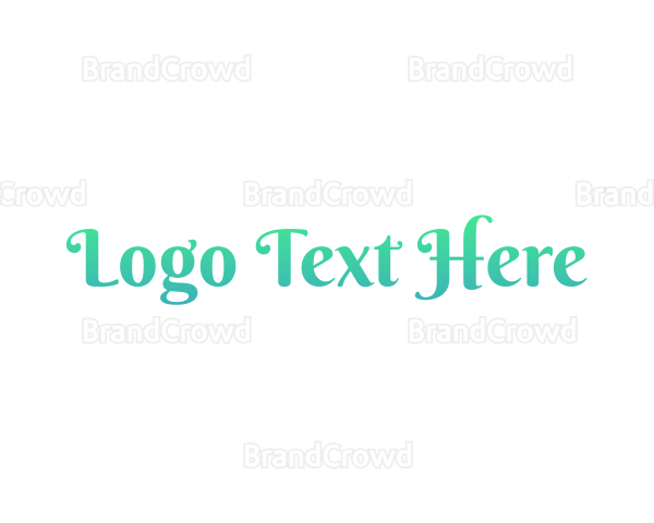 Turquoise Cursive Text Font Logo