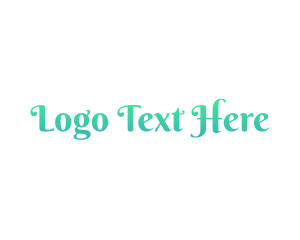 Curvy - Turquoise Cursive Text Font logo design