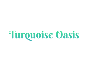 Turquoise Cursive Text Font logo design