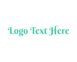 Turquoise Cursive Text Font Logo