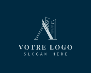 Office - Realty Building Letter A logo design