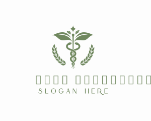 Pharmacy - Medical Leaf Caduceus Staff logo design