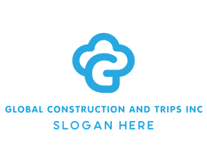 Initial - Blue Cloud G logo design