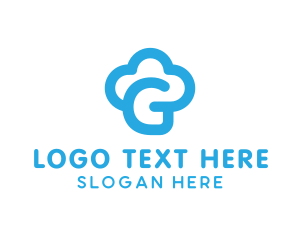 Cloud - Blue Cloud G logo design