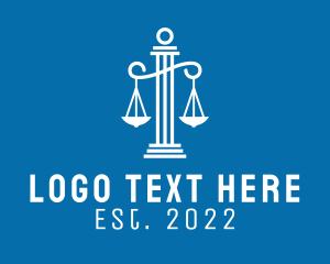 Law - Pillar Justice Scale logo design