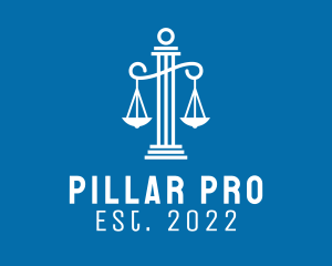 Pillar Justice Scale  logo design