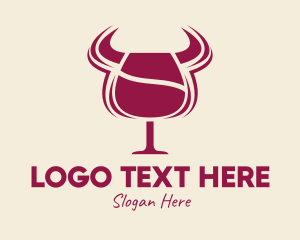 Bull Steak House Wine logo design