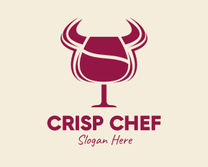 Bull Steak House Wine logo design