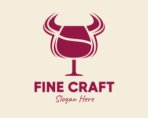 Bull Steak House Wine logo design