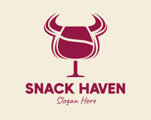 Bull Steak House Wine logo design