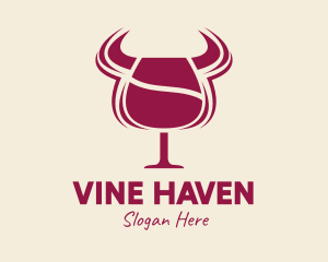 Bull Steak House Wine logo design