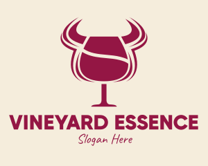 Bull Steak House Wine logo design