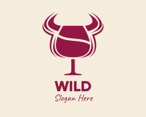 Horns - Bull Steak House Wine logo design