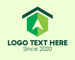 Polygon - Green Real Estate Home Arrow logo design