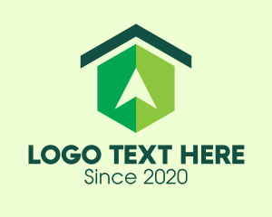 Hexagon - Green Real Estate Home Arrow logo design