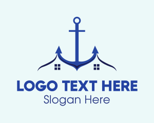 Blue And White - Anchor Residential Home logo design
