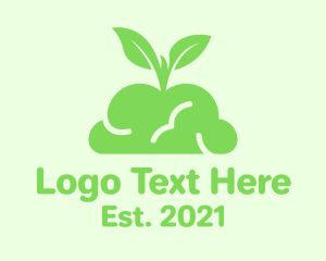 Sprout - Green Plant Brain logo design