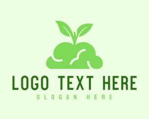 Farming - Green Plant Brain logo design