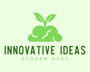 Green Plant Brain logo design