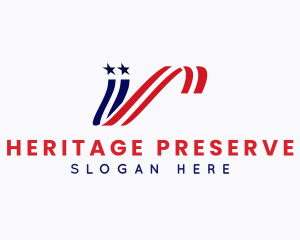 American Flag Heritage logo design