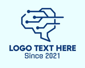 Neuroscience - Tech Brain Circuit logo design